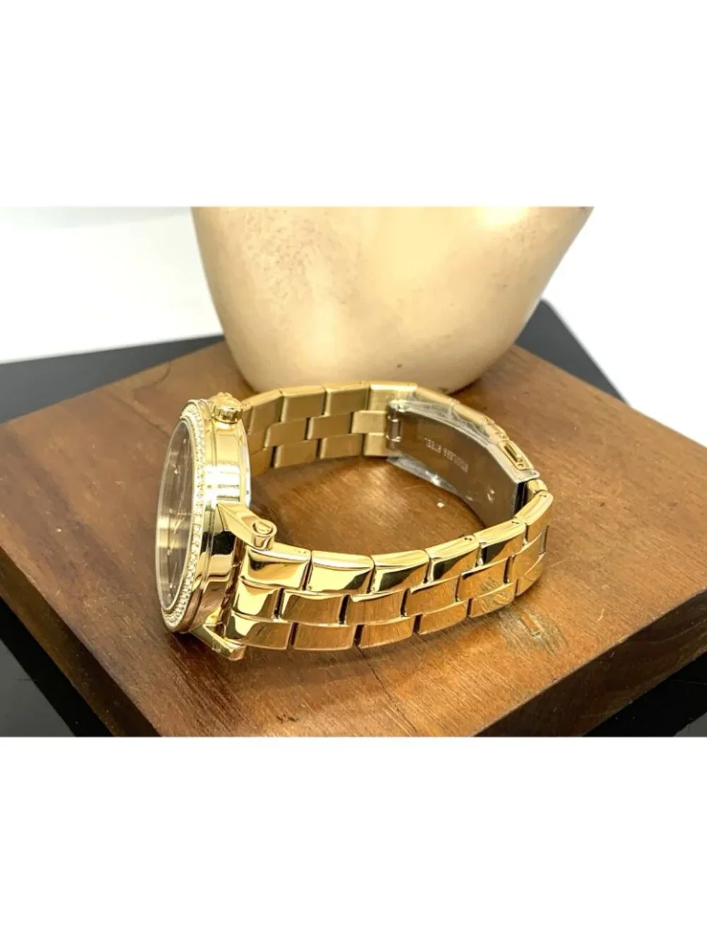 Michael Kors Women's Watch MK7547 Corey Quartz Black Dial Gold Tone Steel 38mm
